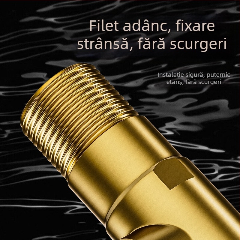 P2833 Robinet unghiular din alamă, montaj în perete, cromat, intrare 4 mm, 0.8-1.2 MPa, pentru toaletă și boiler, design modern minimalist