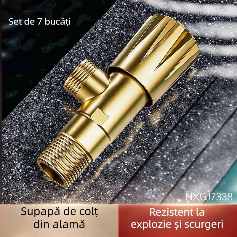 P2833 Robinet unghiular din alamă, montaj în perete, cromat, intrare 4 mm, 0.8-1.2 MPa, pentru toaletă și boiler, design modern minimalist