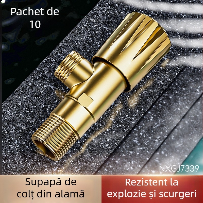 P2833 Robinet unghiular din alamă, montaj în perete, cromat, intrare 4 mm, 0.8-1.2 MPa, pentru toaletă și boiler, design modern minimalist