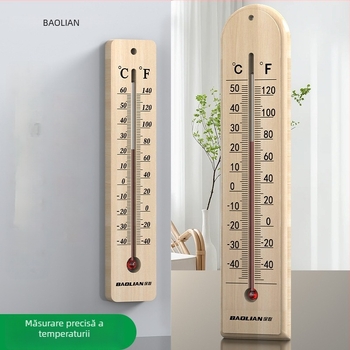 Termometru din sticlă cu tub, tip baston, pentru laborator și uz casnic