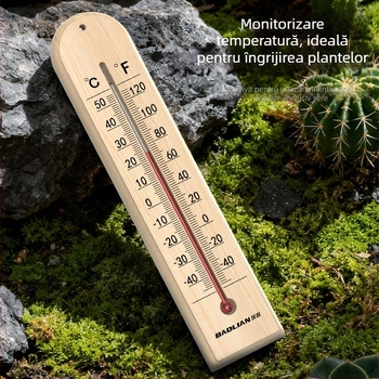 Termometru din sticlă cu tub, tip baston, pentru laborator și uz casnic