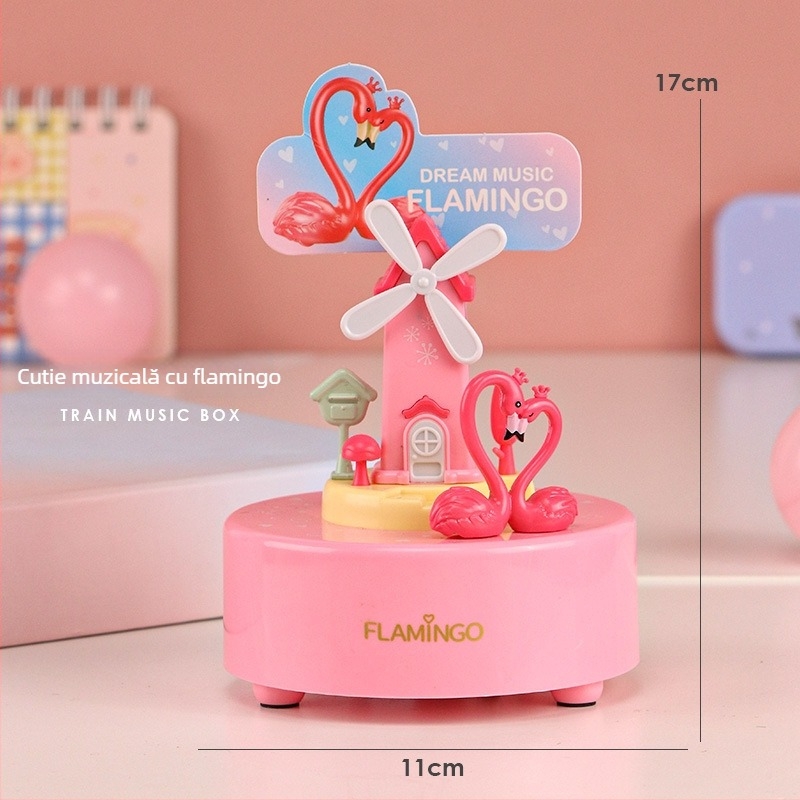 Cutie muzicală pentru copii cu carusel rotativ și design de desene animate, logo imprimat, piese fabricate prin injecție