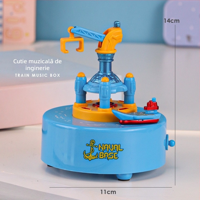 Cutie muzicală pentru copii cu carusel rotativ și design de desene animate, logo imprimat, piese fabricate prin injecție