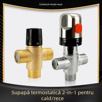 Valvă termostatică cu 3 căi, din cupru, montaj pe suprafață, presiune de lucru 1,0 MPa, brand Sixin