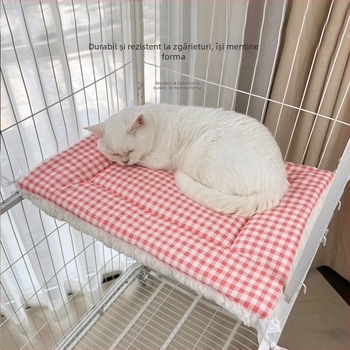 Covoraș pentru platforma cuștii pisicii, universal pentru toate anotimpurile, cu catifea plăcută, pentru animale de companie (Material: Lemn; Categoria produsului: Pernă de șezut; Potrivit pentru câini)