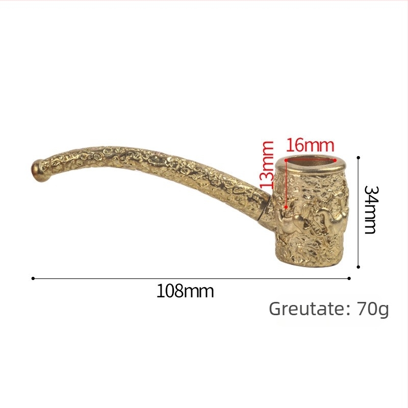 Pipă din cupru cu cal în relief, construcție metalică, stil nou chinezesc, cadou potrivit