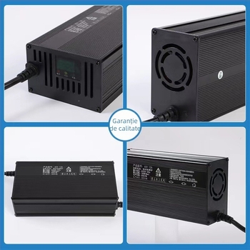 Încărcător pentru baterii LiFePO4 60-72V, 15A — seria 48-72V, CE certificat, intrare 100-240V ~1.7A 50-60Hz