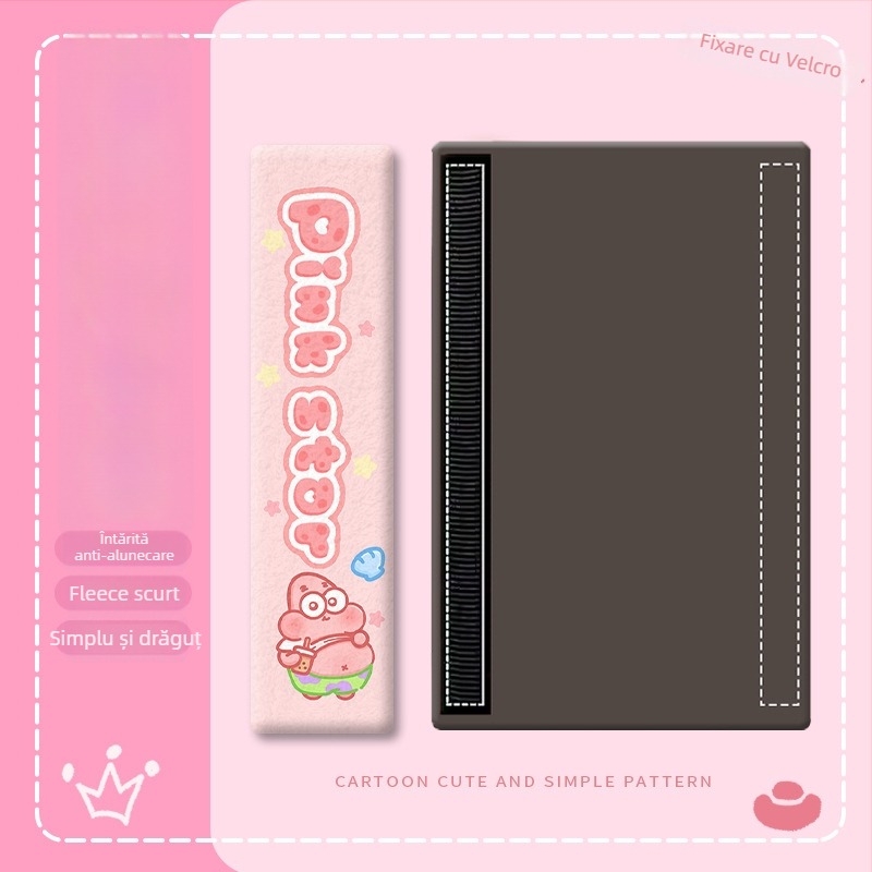 Set pernă pentru curea de siguranță auto — design cartoon, material velur de bumbac, 30 g, etichetă magnetică, număr articol: Shoulder Pad