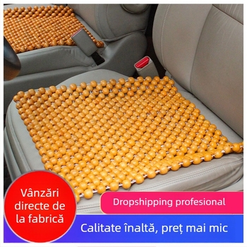 Perne pentru scaun auto cu mărgele din lemn, pătrată