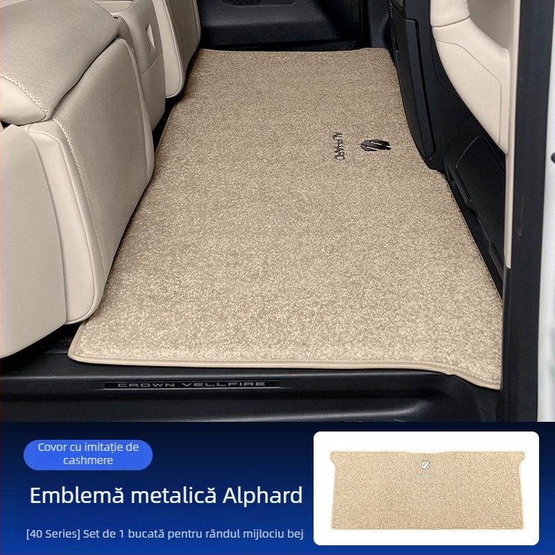 Covoraşe pentru podea Alphard/Vellfire seria 40, rândul central — cașmir sintetic, grosime 1 cm, greutate 1,5 kg, marcă Jie Linmei, fără logo