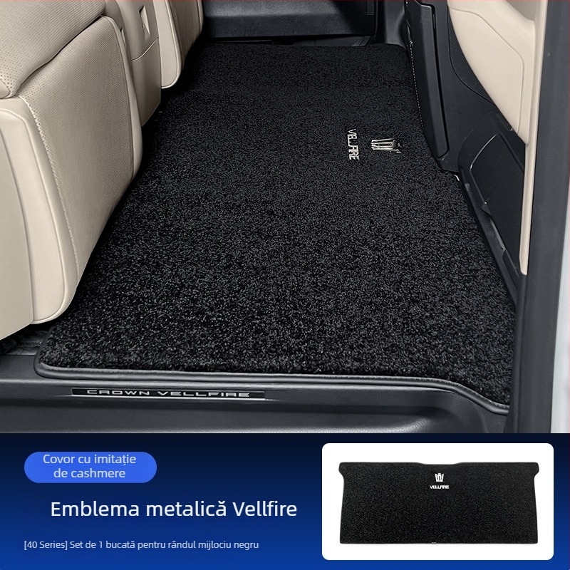 Covoraşe pentru podea Alphard/Vellfire seria 40, rândul central — cașmir sintetic, grosime 1 cm, greutate 1,5 kg, marcă Jie Linmei, fără logo