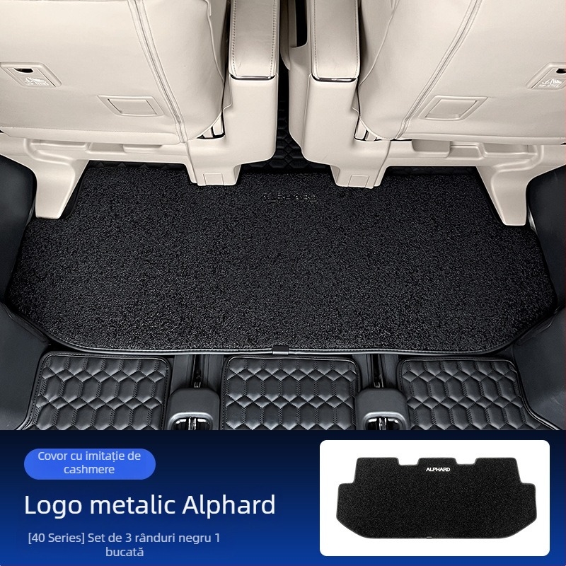 Covoraşe pentru podea Alphard/Vellfire seria 40, rândul central — cașmir sintetic, grosime 1 cm, greutate 1,5 kg, marcă Jie Linmei, fără logo