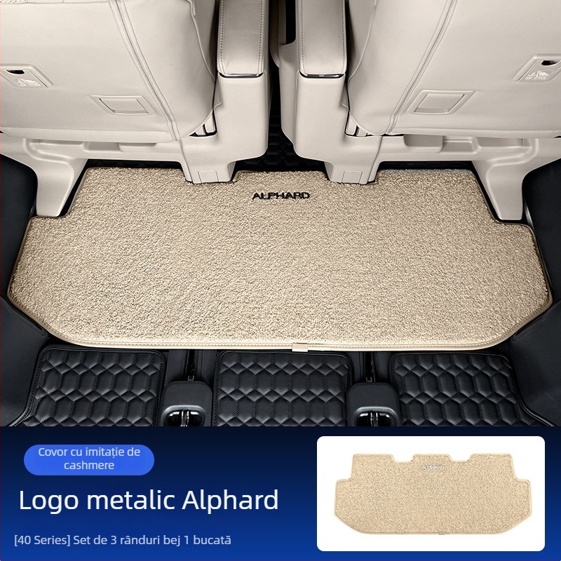 Covoraşe pentru podea Alphard/Vellfire seria 40, rândul central — cașmir sintetic, grosime 1 cm, greutate 1,5 kg, marcă Jie Linmei, fără logo