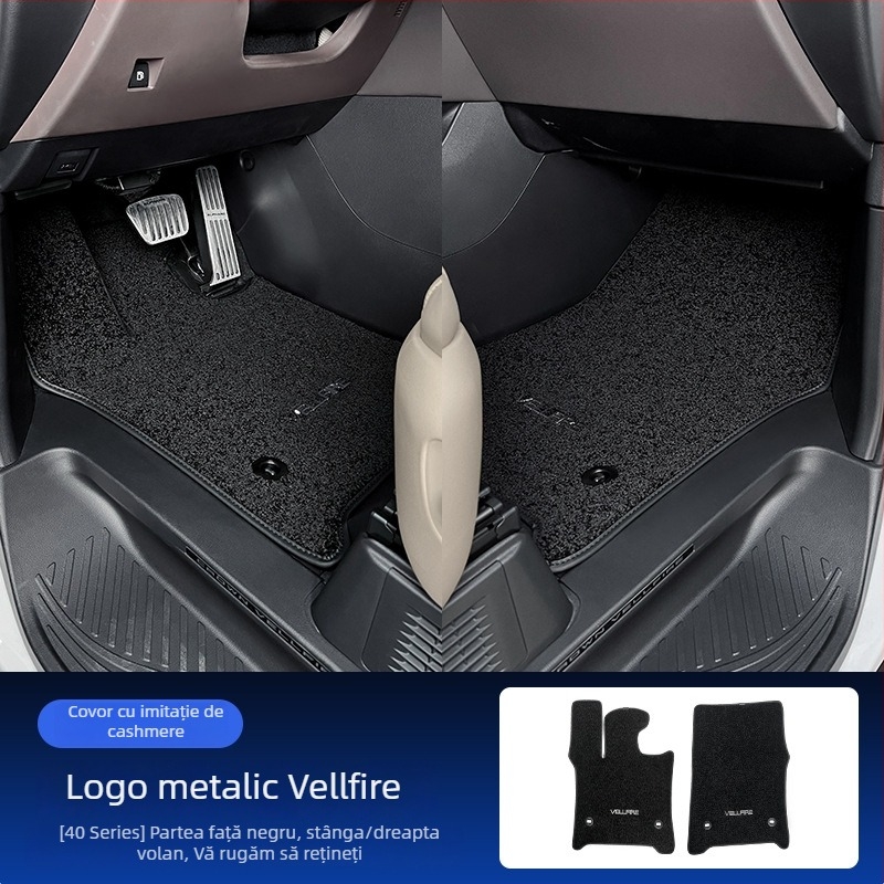 Covoraşe pentru podea Alphard/Vellfire seria 40, rândul central — cașmir sintetic, grosime 1 cm, greutate 1,5 kg, marcă Jie Linmei, fără logo