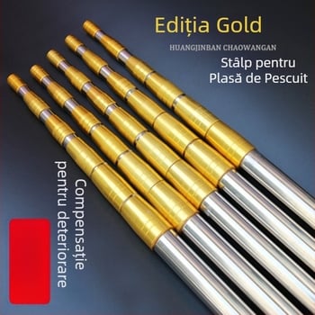 Țeavă de plasă telescopică din oțel inoxidabil pentru pescuit (telescopică, oțel inoxidabil, construcție întărită)