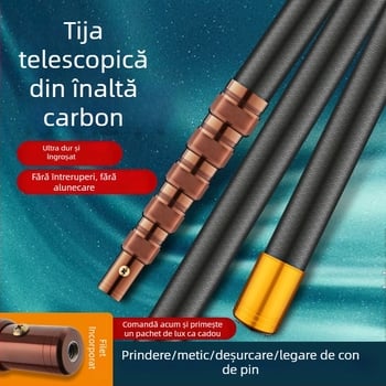 Plasă de pescuit din fibră de carbon cu tijă telescopică ultratare — scalabilă, multifuncțională