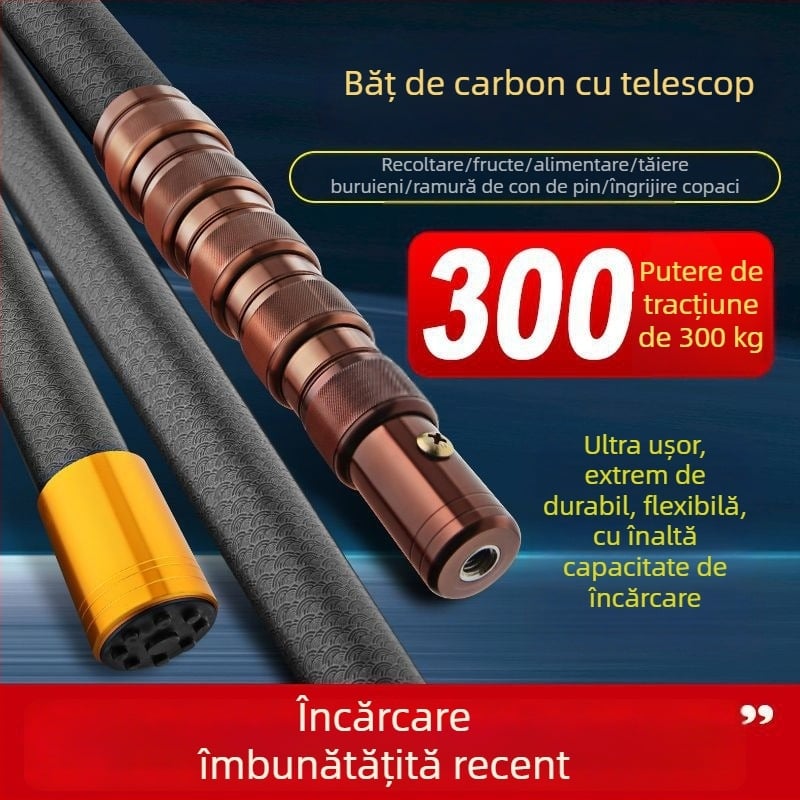 Plasă de pescuit din fibră de carbon cu tijă telescopică ultratare — scalabilă, multifuncțională