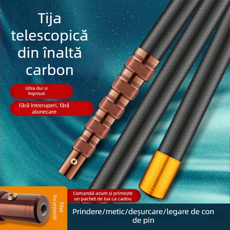 Plasă de pescuit din fibră de carbon cu tijă telescopică ultratare — scalabilă, multifuncțională