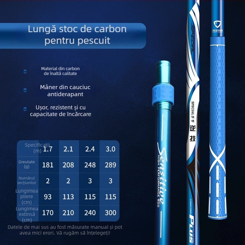 Coloană din carbon pentru plasă de aruncare – set greu pentru pescuit cu cap de plasă