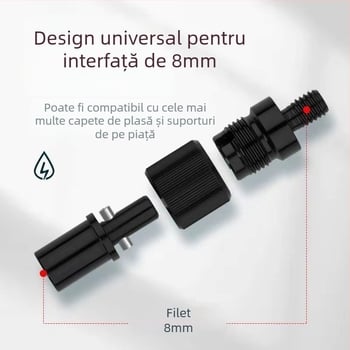 Conector pentru plasă din aliaj de aluminiu, anti-rotire, adaptor cu conectare rapidă pentru tijă de plasă, 8 mm universal, 20 g