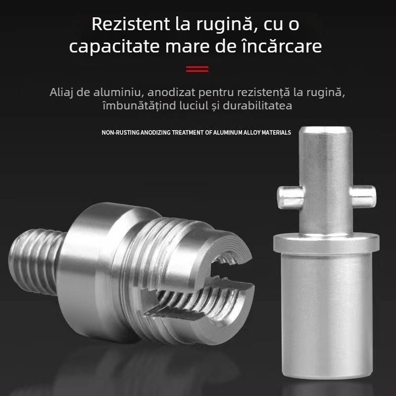Conector pentru plasă din aliaj de aluminiu, anti-rotire, adaptor cu conectare rapidă pentru tijă de plasă, 8 mm universal, 20 g