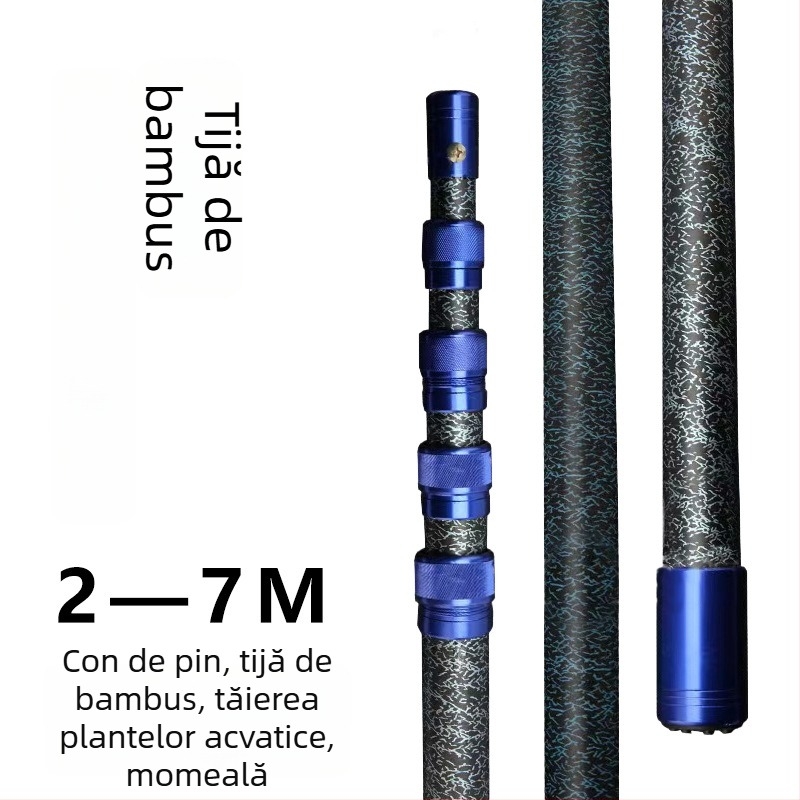 Tija telescopică din fibră de sticlă pentru recoltarea fructelor la înălțime
