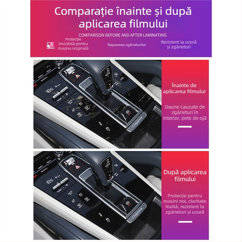 Protecție pentru ecranul central Porsche – PET material, rezistent la temperaturi, Model LY, pentru Cayenne, Taycan, Panamera, Macan