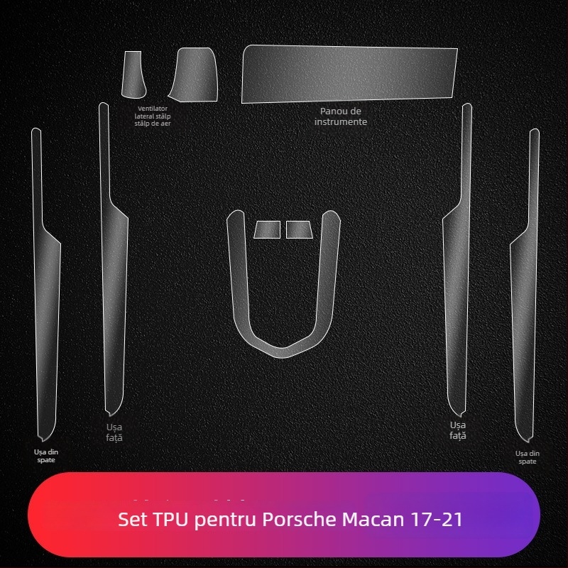 Protecție pentru ecranul central Porsche – PET material, rezistent la temperaturi, Model LY, pentru Cayenne, Taycan, Panamera, Macan