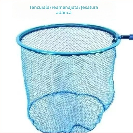 Cap de plasă pentru pescuit din aliaj de aluminiu cu acoperire din cauciuc, ultra-ușor, cap adânc pentru pești mari