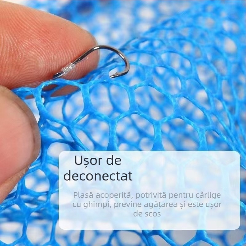 Cap de plasă pentru pescuit din aliaj de aluminiu cu acoperire din cauciuc, ultra-ușor, cap adânc pentru pești mari