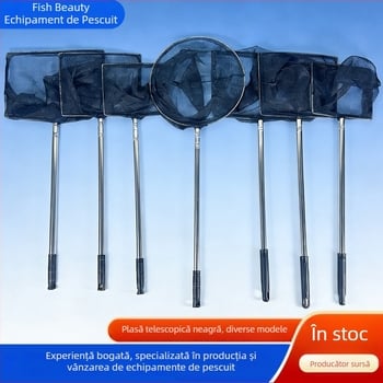 Plasă telescopic din oțel inoxidabil pentru acvariu, pentru prinderea peștilor, disponibile în dimensiuni mari și mici