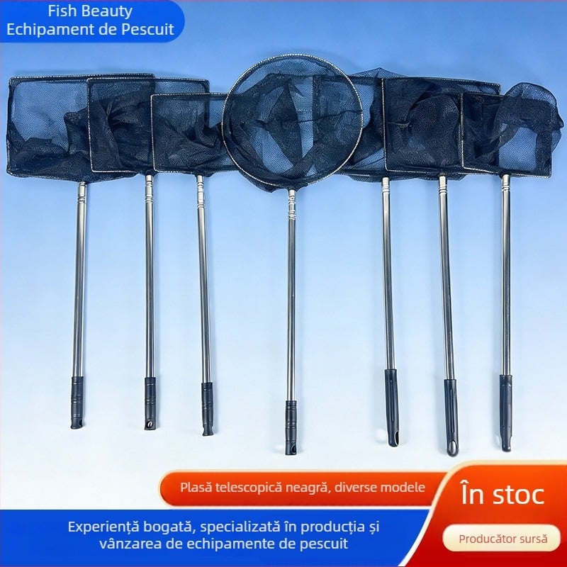 Plasă telescopic din oțel inoxidabil pentru acvariu, pentru prinderea peștilor, disponibile în dimensiuni mari și mici