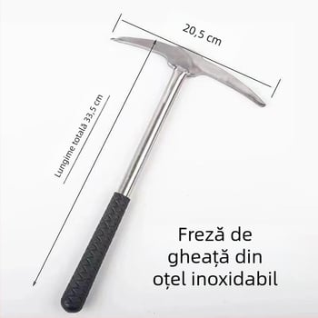 Echipament de pescuit pe gheață pentru iarnă – oțel inoxidabil, ice chisel, ice pick, ice net holder, ice breaker