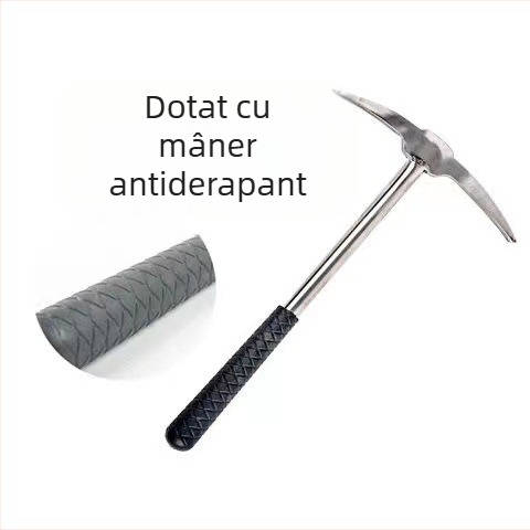Echipament de pescuit pe gheață pentru iarnă – oțel inoxidabil, ice chisel, ice pick, ice net holder, ice breaker