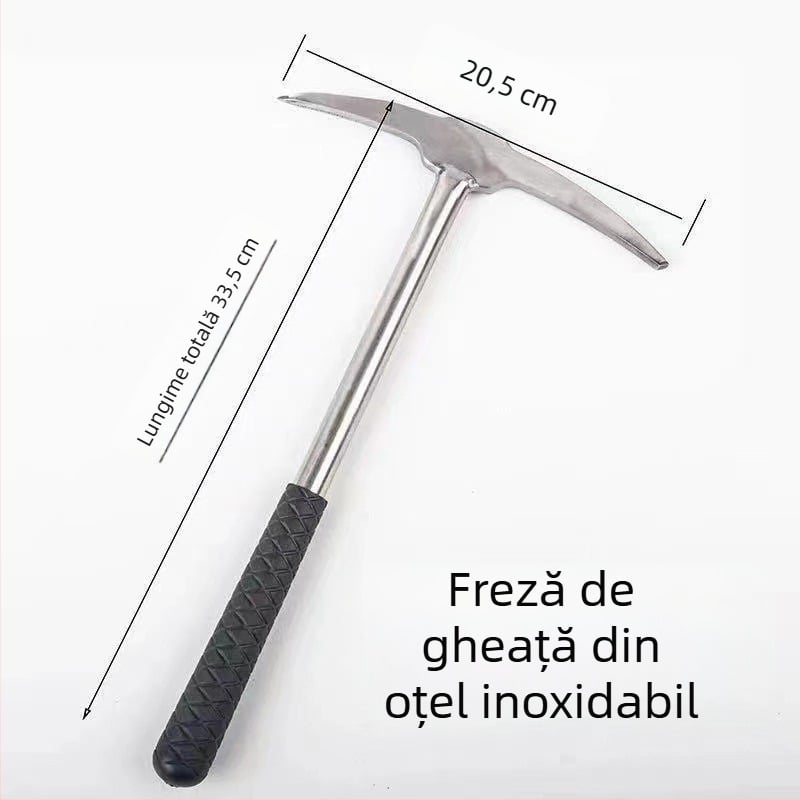 Echipament de pescuit pe gheață pentru iarnă – oțel inoxidabil, ice chisel, ice pick, ice net holder, ice breaker
