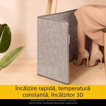 Padă încălzitoare pentru picioare de birou, cu telecomandă și încălzire USB/priză