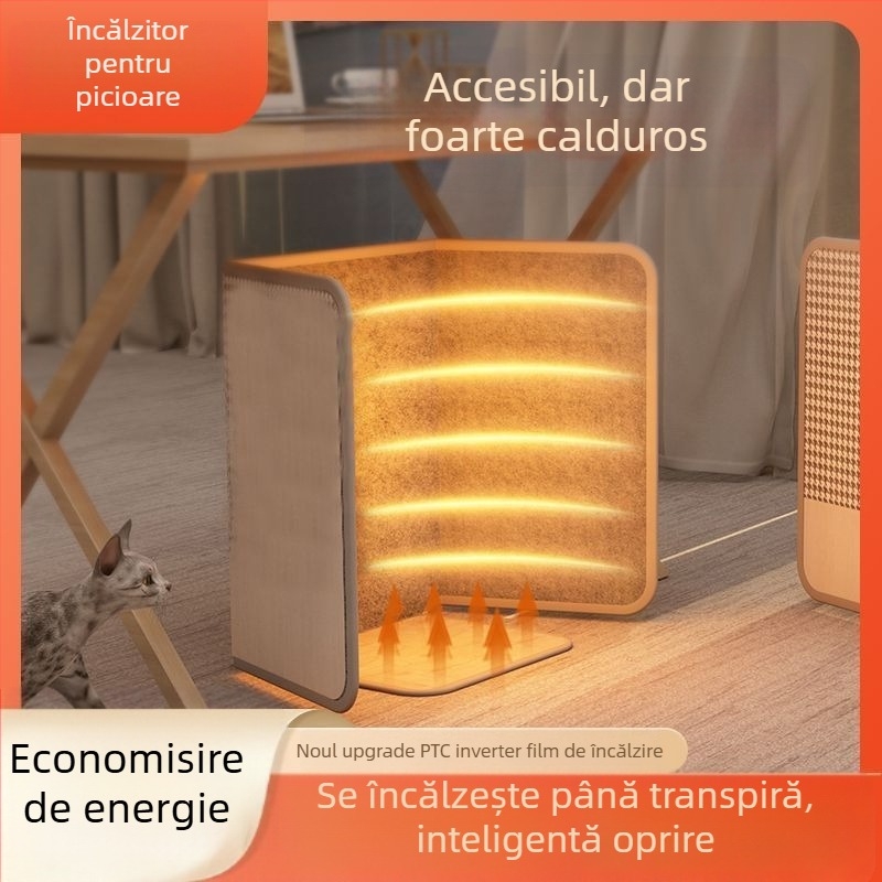 Padă încălzitoare pentru picioare de birou, cu telecomandă și încălzire USB/priză