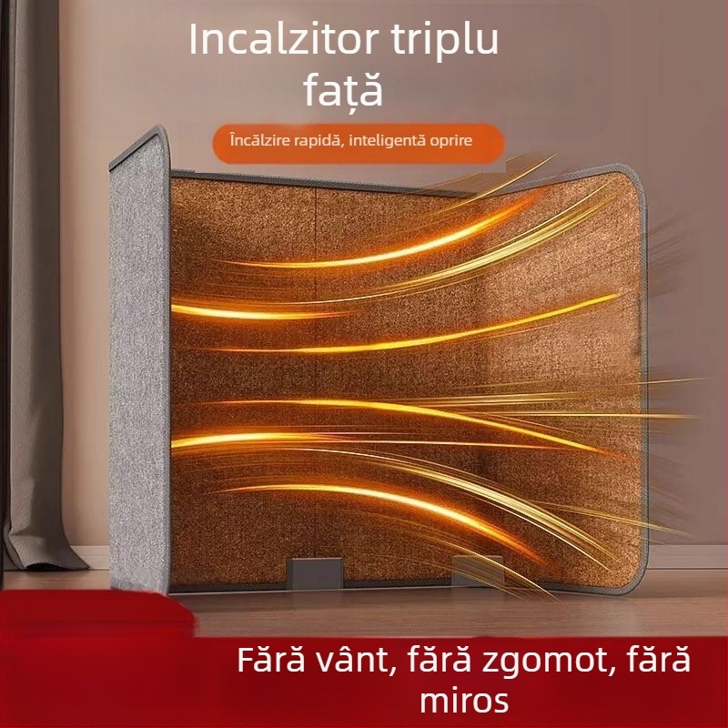 Padă încălzitoare pentru picioare de birou, cu telecomandă și încălzire USB/priză