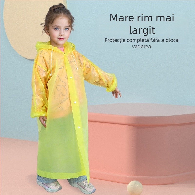 Pelerină de ploaie pentru copii din EVA, poncho într-o singură bucată, portabil pentru activități în aer liber