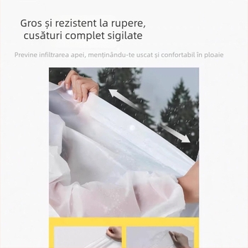 Poncă de ploaie EVA pentru adulți, țesătură groasă, strat impermeabil cu adeziv PU