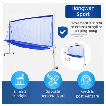 Net de colectare mingi pentru ping-pong, portabil, cu cadru pentru mai multe mingi