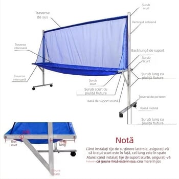 Net de colectare mingi pentru ping-pong, portabil, cu cadru pentru mai multe mingi