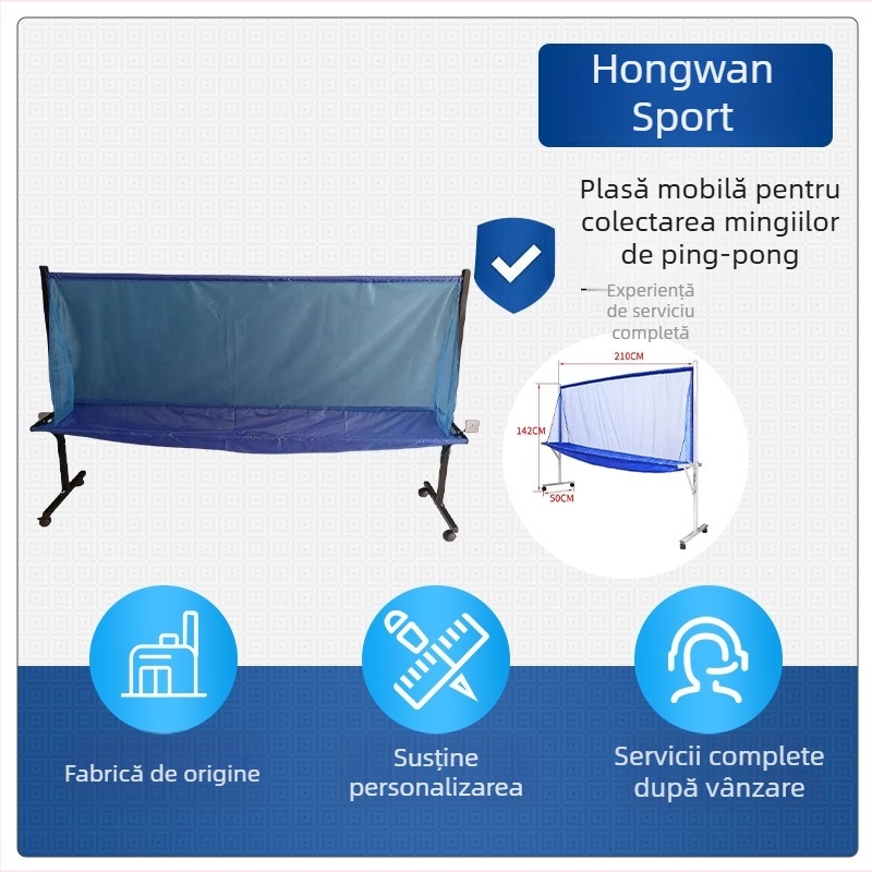 Net de colectare mingi pentru ping-pong, portabil, cu cadru pentru mai multe mingi