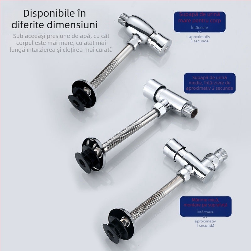 Valvă de spălare pentru picior, aliaj de cupru, montaj pe suprafață/ascuns, ieșire de 1 inch, presiune 0,1–0,6 MPa, timp de spălare 3–6 s