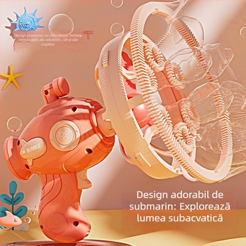 Mașină de baloane portabilă, design Bubble-in-Bubble, fără scurgeri, jucărie electrică din plastic pentru copii 7–14 ani, certificat 3C