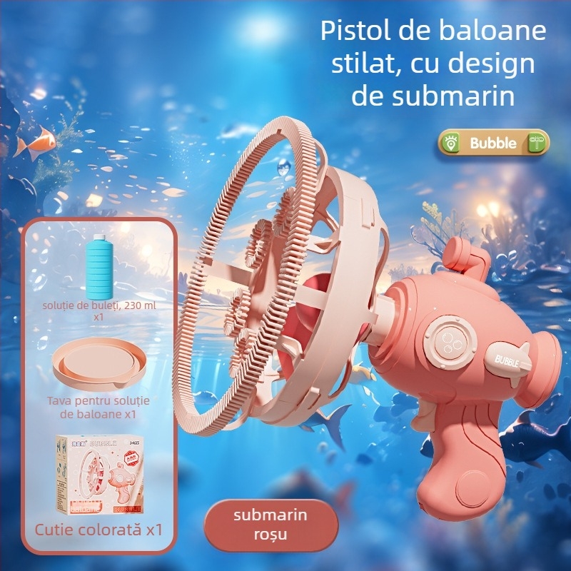 Mașină de baloane portabilă, design Bubble-in-Bubble, fără scurgeri, jucărie electrică din plastic pentru copii 7–14 ani, certificat 3C