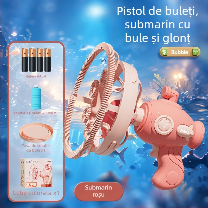 Mașină de baloane portabilă, design Bubble-in-Bubble, fără scurgeri, jucărie electrică din plastic pentru copii 7–14 ani, certificat 3C