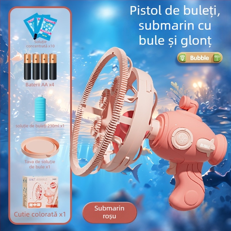Mașină de baloane portabilă, design Bubble-in-Bubble, fără scurgeri, jucărie electrică din plastic pentru copii 7–14 ani, certificat 3C