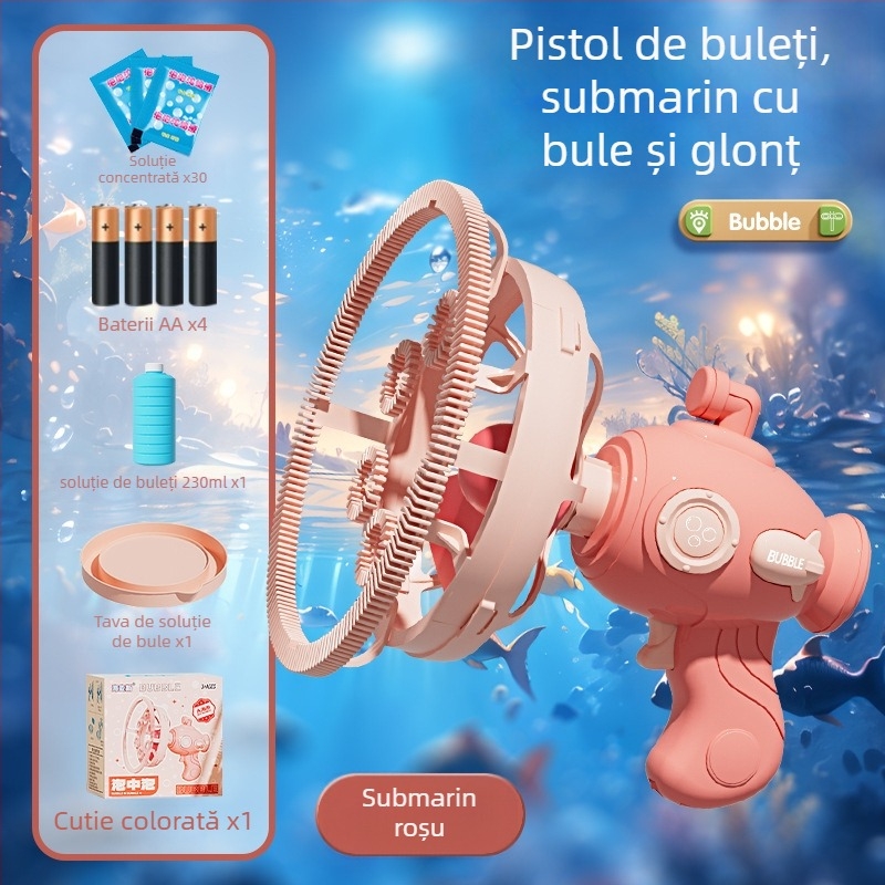 Mașină de baloane portabilă, design Bubble-in-Bubble, fără scurgeri, jucărie electrică din plastic pentru copii 7–14 ani, certificat 3C