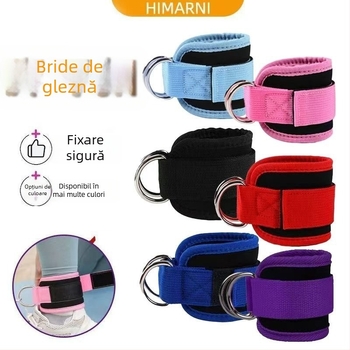 Orteza pentru gleznă cu bandă de rezistență pentru exerciții de forță la picioare – Qze, fibră de poliester, protecție gleznă, fitness